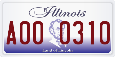 IL license plate A000310