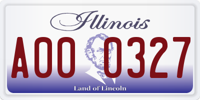 IL license plate A000327