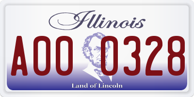 IL license plate A000328