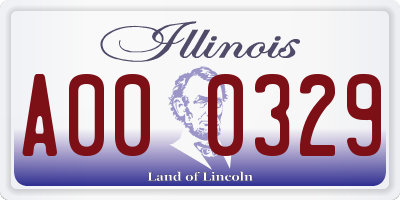 IL license plate A000329