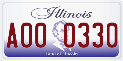 IL license plate A000330