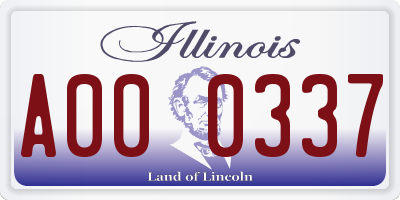 IL license plate A000337