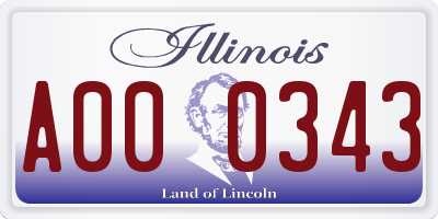 IL license plate A000343