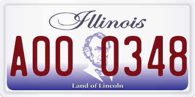 IL license plate A000348