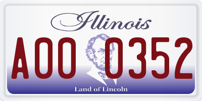 IL license plate A000352