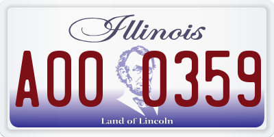IL license plate A000359