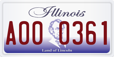 IL license plate A000361