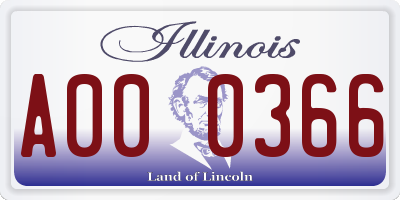 IL license plate A000366