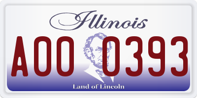 IL license plate A000393