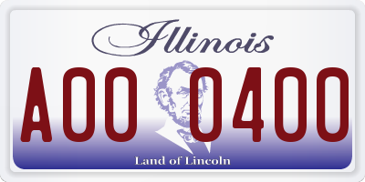 IL license plate A000400