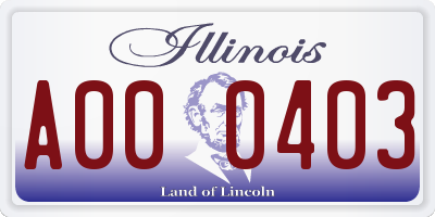 IL license plate A000403