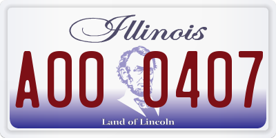IL license plate A000407