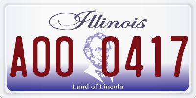 IL license plate A000417