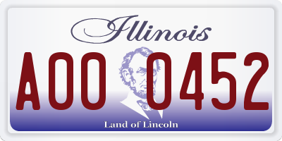 IL license plate A000452