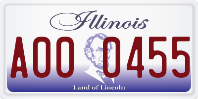 IL license plate A000455