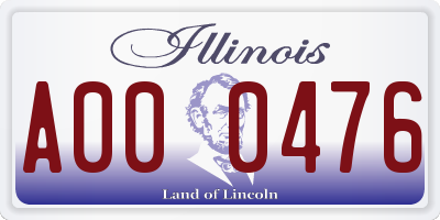 IL license plate A000476