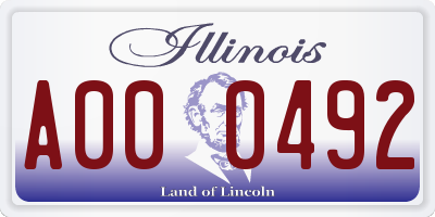 IL license plate A000492