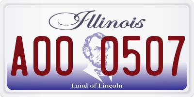 IL license plate A000507