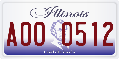 IL license plate A000512