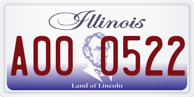 IL license plate A000522