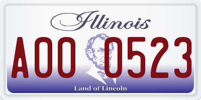 IL license plate A000523