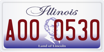 IL license plate A000530