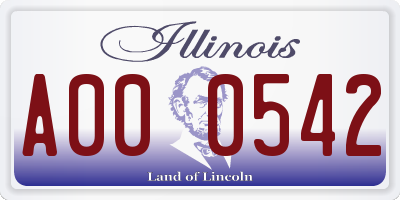 IL license plate A000542