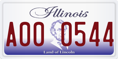 IL license plate A000544