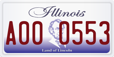 IL license plate A000553