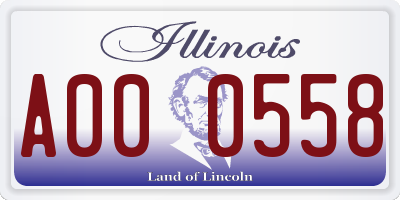IL license plate A000558
