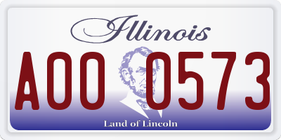 IL license plate A000573