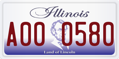 IL license plate A000580