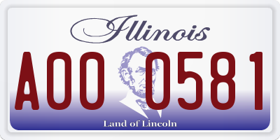 IL license plate A000581