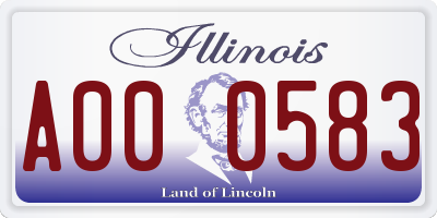 IL license plate A000583