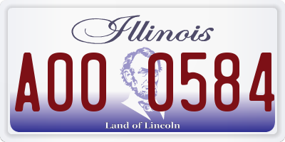 IL license plate A000584
