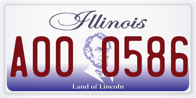 IL license plate A000586