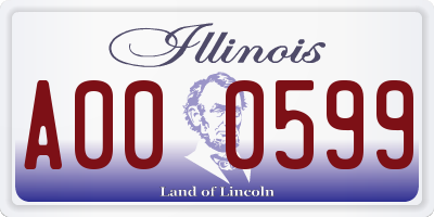 IL license plate A000599