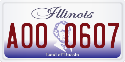 IL license plate A000607