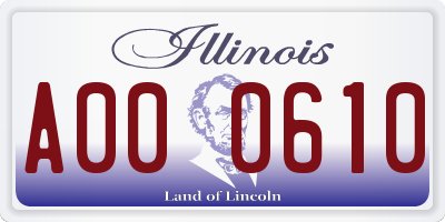 IL license plate A000610
