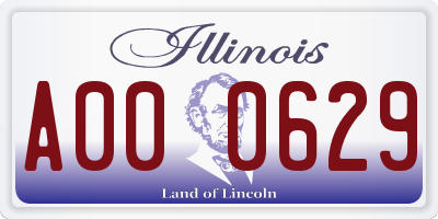 IL license plate A000629