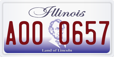IL license plate A000657