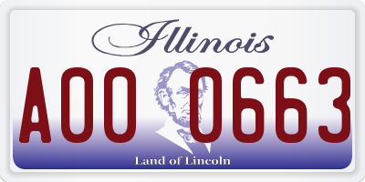 IL license plate A000663