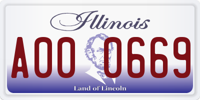 IL license plate A000669