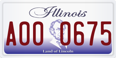 IL license plate A000675