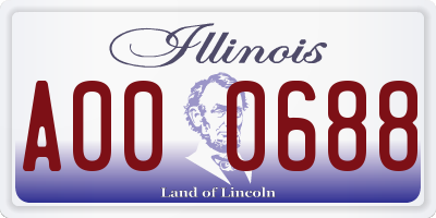 IL license plate A000688