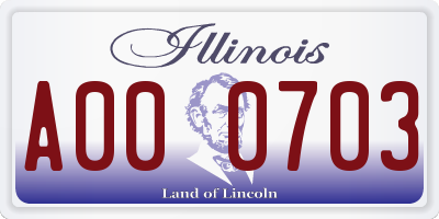 IL license plate A000703