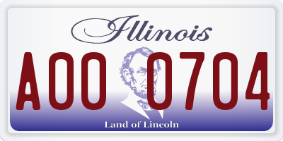 IL license plate A000704