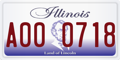 IL license plate A000718