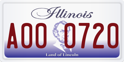 IL license plate A000720