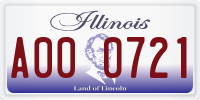 IL license plate A000721